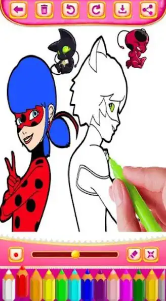 Play Ladybug coloring the cats as an online game Ladybug coloring the cats with UptoPlay