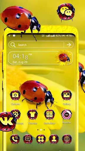 Play Ladybug Sunflower Launcher Theme  and enjoy Ladybug Sunflower Launcher Theme with UptoPlay