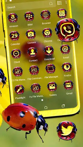 Play Ladybug Sunflower Launcher Theme as an online game Ladybug Sunflower Launcher Theme with UptoPlay