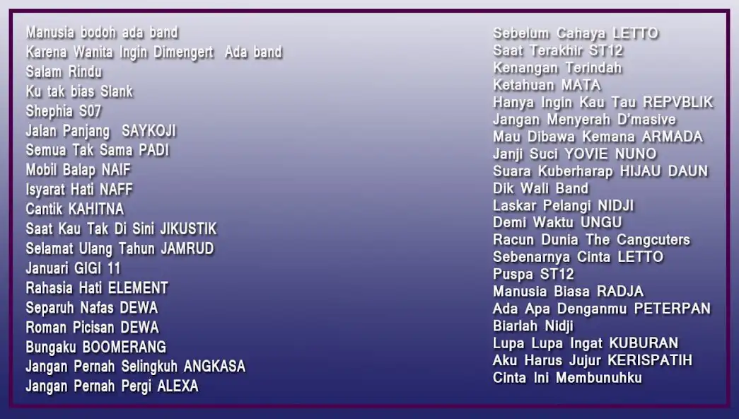 Play Lagu Band Indonesia Offline  and enjoy Lagu Band Indonesia Offline with UptoPlay