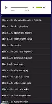 Play Lagu Ebiet G 4de MP3 Non Stop