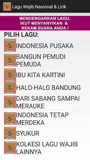 Play Lagu Wajib Nasional & Lirik as an online game Lagu Wajib Nasional & Lirik with UptoPlay