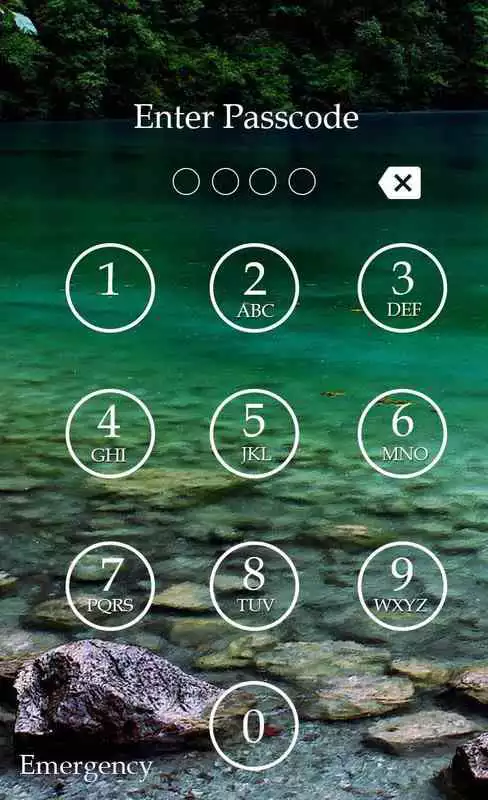 Play Lake Keypad Lock Screen Theme
