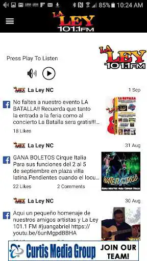 Play La Ley 101.1 FM  and enjoy La Ley 101.1 FM with UptoPlay