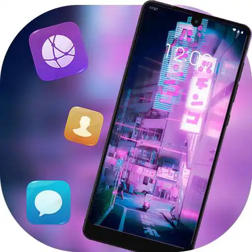Play Landscape theme Japanese purple neon city A3S APK Play Landscape theme Japanese purple neon city A3S APK