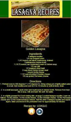 Play Lasagna Free Recipes