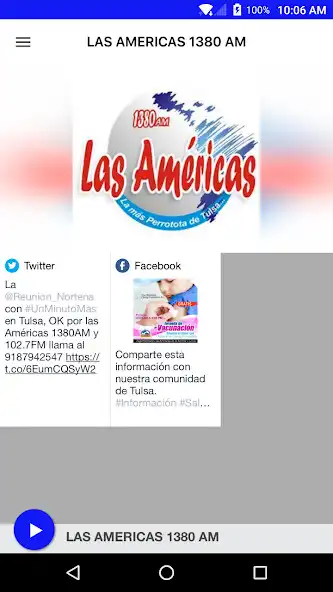 Play LAS AMERICAS 1380 AM and enjoy LAS AMERICAS 1380 AM with UptoPlay Play LAS AMERICAS 1380 AM and enjoy LAS AMERICAS 1380 AM with UptoPlay