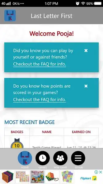 Play Last Letter First as an online game Last Letter First with UptoPlay