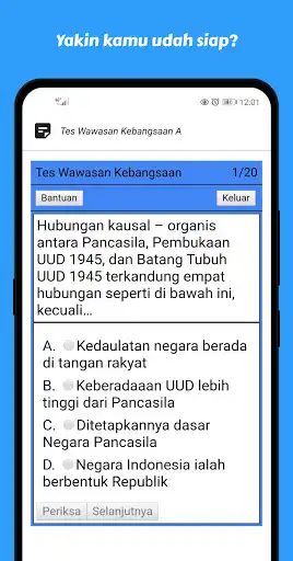 Play Latihan SKD CPNS: TWK dan TIU as an online game Latihan SKD CPNS: TWK dan TIU with UptoPlay