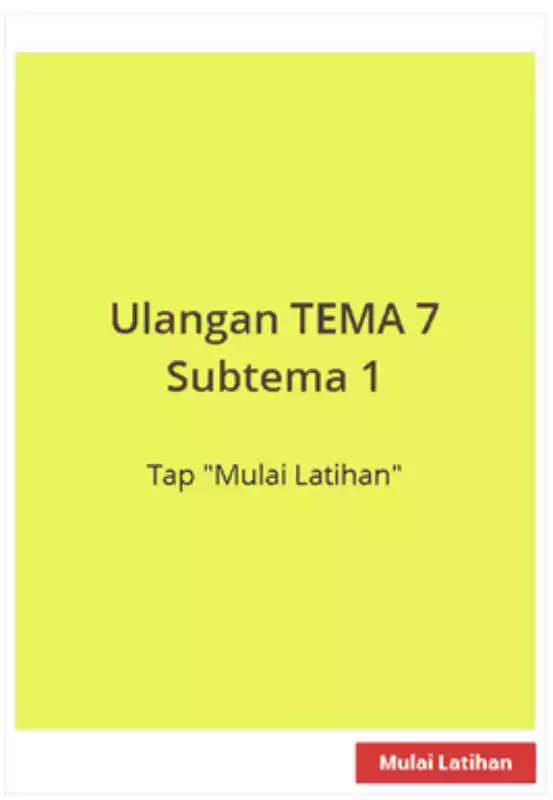 Play Latihan Soal SD Kelas 2 Tema 7