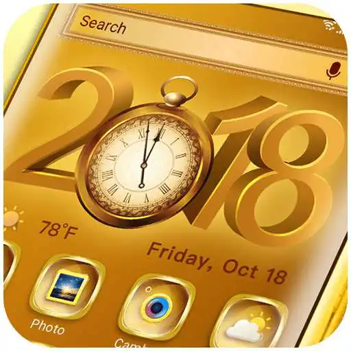 Free play online Launcher Golden New Year 2018 APK