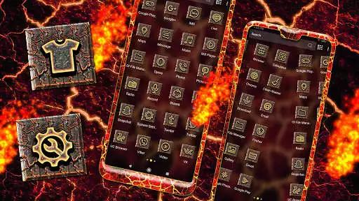 Play Lava Cracks Launcher Theme as an online game Lava Cracks Launcher Theme with UptoPlay