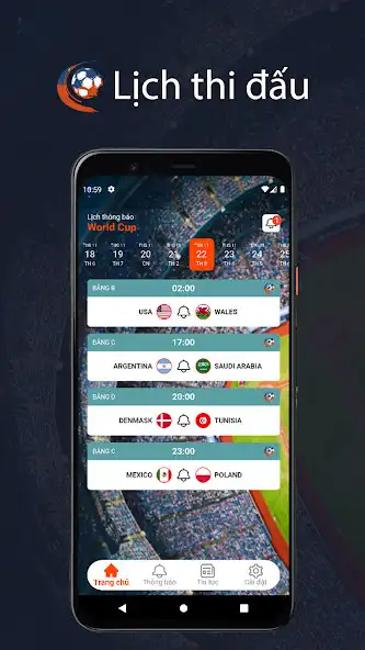 Play Lịch thông báo bóng đá/WC as an online game Lịch thông báo bóng đá/WC with UptoPlay