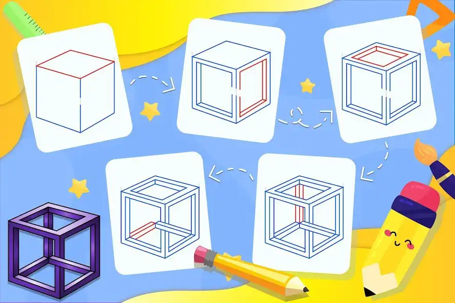 Learn How to Draw 3D Shapes online game with UptoPlay