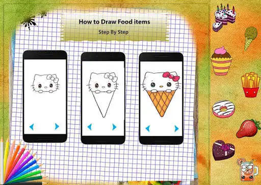 Quick Draw Food Learn how to draw desserts, fast food step by step online game with ...