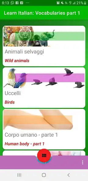 Play Learn Italian: vocabulary and  as an online game Learn Italian: vocabulary and  with UptoPlay