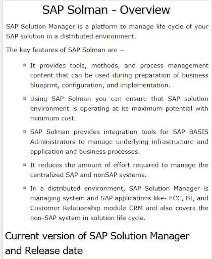 Play Learn SAP SOLMAN as an online game Learn SAP SOLMAN with UptoPlay