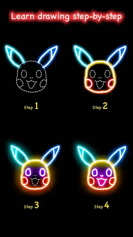Play Learn to Draw Glow Cartoon