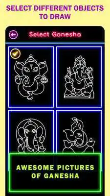 Play Learn To Draw Glow Ganesha