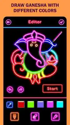 Play Learn To Draw Glow Ganesha