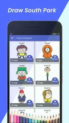 Play learn to draw south park characters step by step