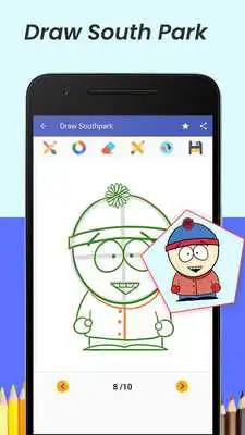 Play learn to draw south park characters step by step
