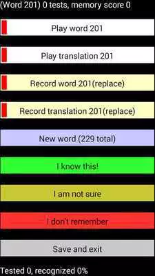 Play Learn vocabulary by recordings