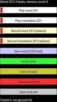 Play Learn vocabulary by recordings