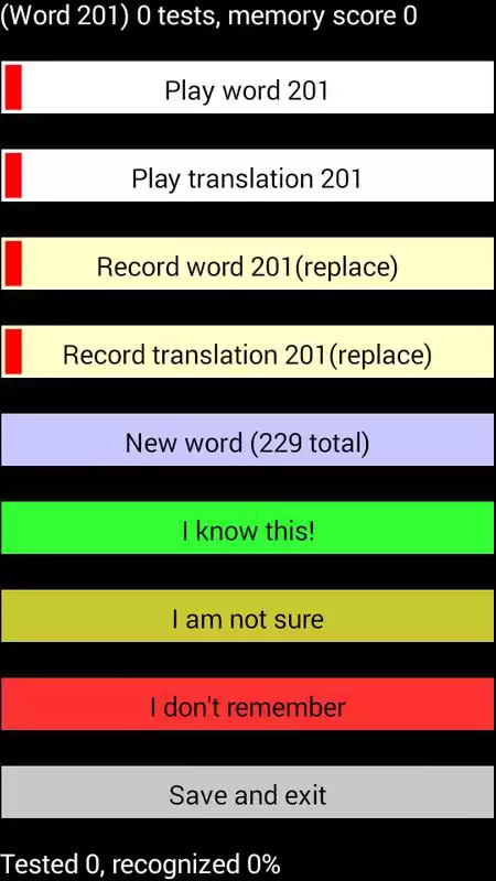 Play Learn vocabulary by recordings