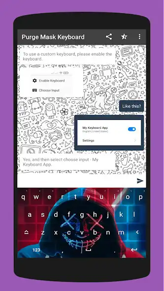 Play LED Purge Mask Keyboard Theme as an online game LED Purge Mask Keyboard Theme with UptoPlay