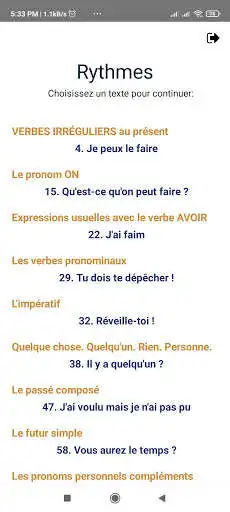 Play Le français fluide – Rythmes as an online game Le français fluide – Rythmes with UptoPlay