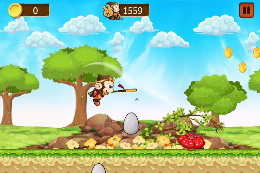 Play Legend of Monkey - Hoops  Jump as an online game Legend of Monkey - Hoops  Jump with UptoPlay