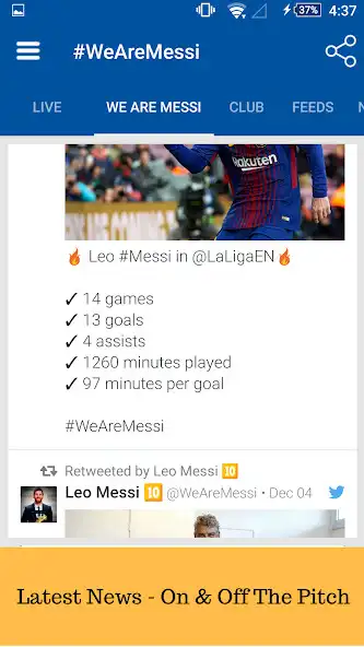 Play Leo Messi - Live Scores, News, Stats  Photos as an online game Leo Messi - Live Scores, News, Stats  Photos with UptoPlay
