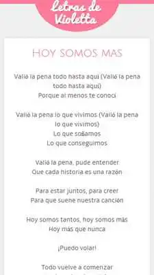 Play Letras de Violetta