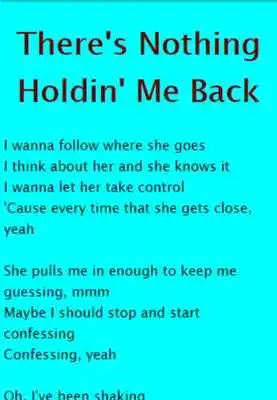 Play Letras Shawn Mendes Theres Nothing Holdin Me Back