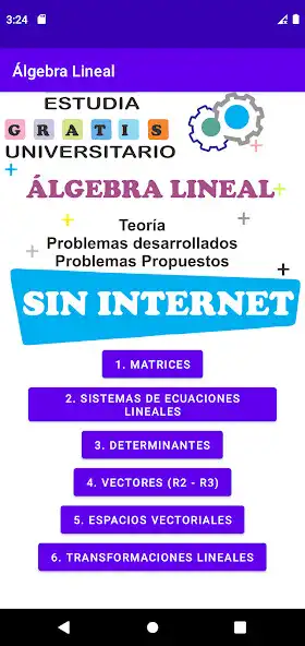 Play Álgebra Lineal  and enjoy Álgebra Lineal with UptoPlay