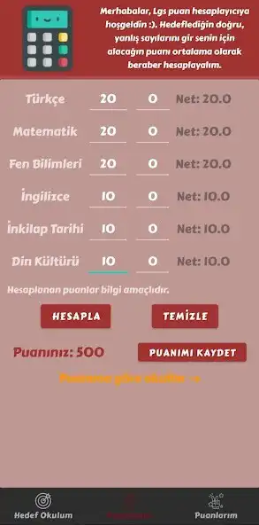 Play LGS Puan Hesaplama 2023 as an online game LGS Puan Hesaplama 2023 with UptoPlay