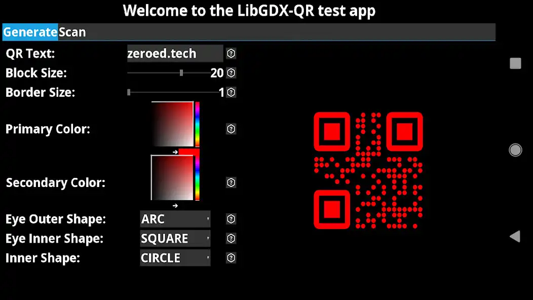 Play LibGDX-QR Demo as an online game LibGDX-QR Demo with UptoPlay