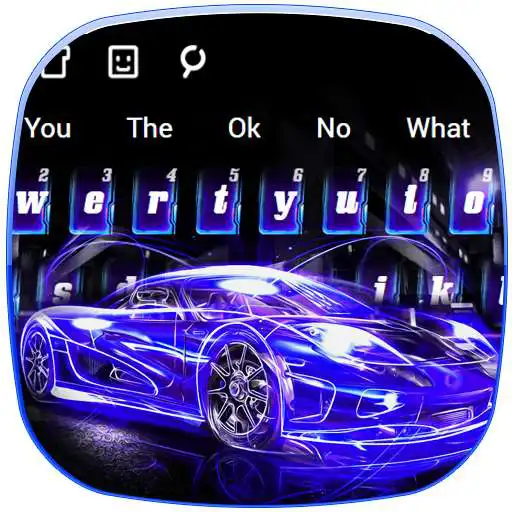 Free play online Lightning Neon Blue Car Keyboard Theme  APK