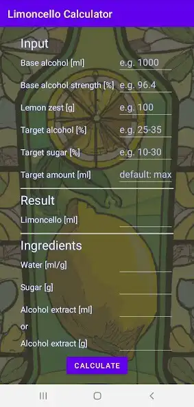 Play Limoncello Calculator  and enjoy Limoncello Calculator with UptoPlay