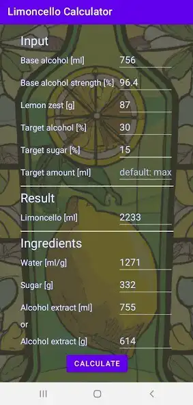 Play Limoncello Calculator as an online game Limoncello Calculator with UptoPlay