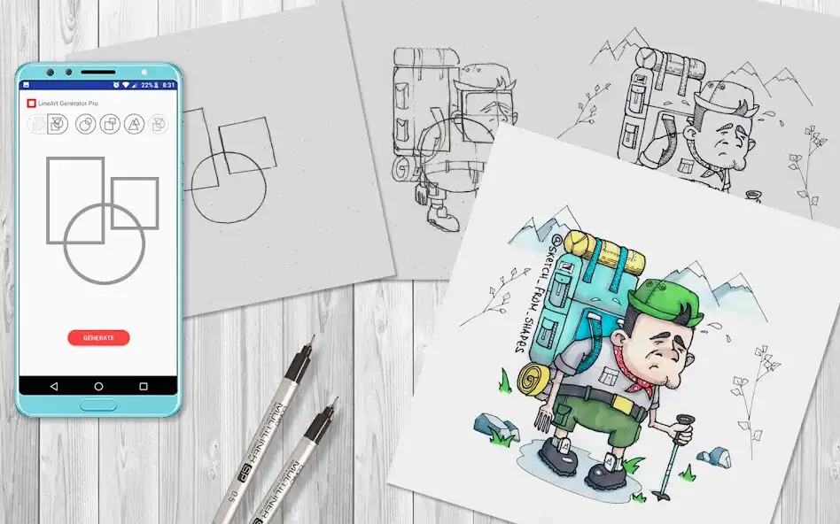 Play LineArt Generator Pro - ideas for drawing as an online game LineArt Generator Pro - ideas for drawing with UptoPlay