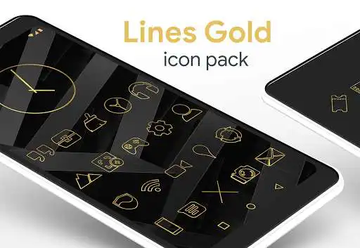 Play Lines Gold - Icon Pack  and enjoy Lines Gold - Icon Pack with UptoPlay