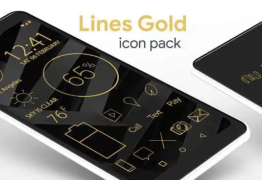 Play Lines Gold Pro - Icon Pack  and enjoy Lines Gold Pro - Icon Pack with UptoPlay