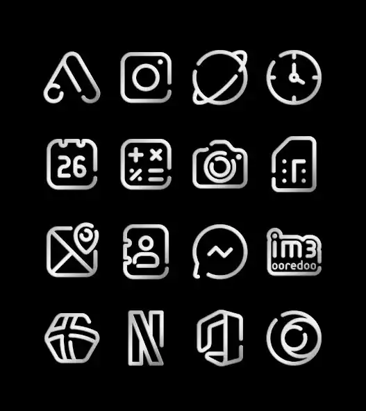 Play Lines Silver - icon Pack as an online game Lines Silver - icon Pack with UptoPlay