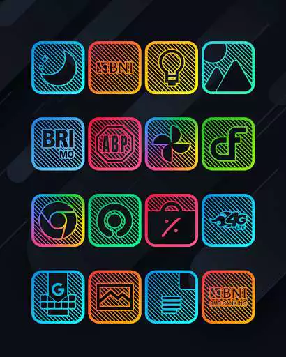 Play Lines Square - Neon icon Pack  and enjoy Lines Square - Neon icon Pack with UptoPlay