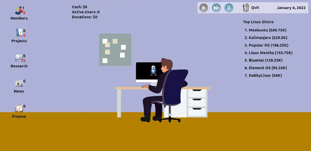 Play Linux Distro Dev Story as an online game Linux Distro Dev Story with UptoPlay