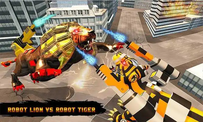 Play Lion Robot vs Robot Tiger Wars Transform