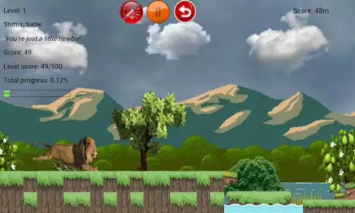 Play Lion Running Attack Jump Over