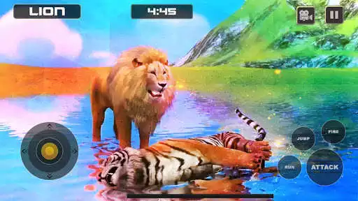 Play Lion Vs Tiger Wild Animal Simulator Game as an online game Lion Vs Tiger Wild Animal Simulator Game with UptoPlay